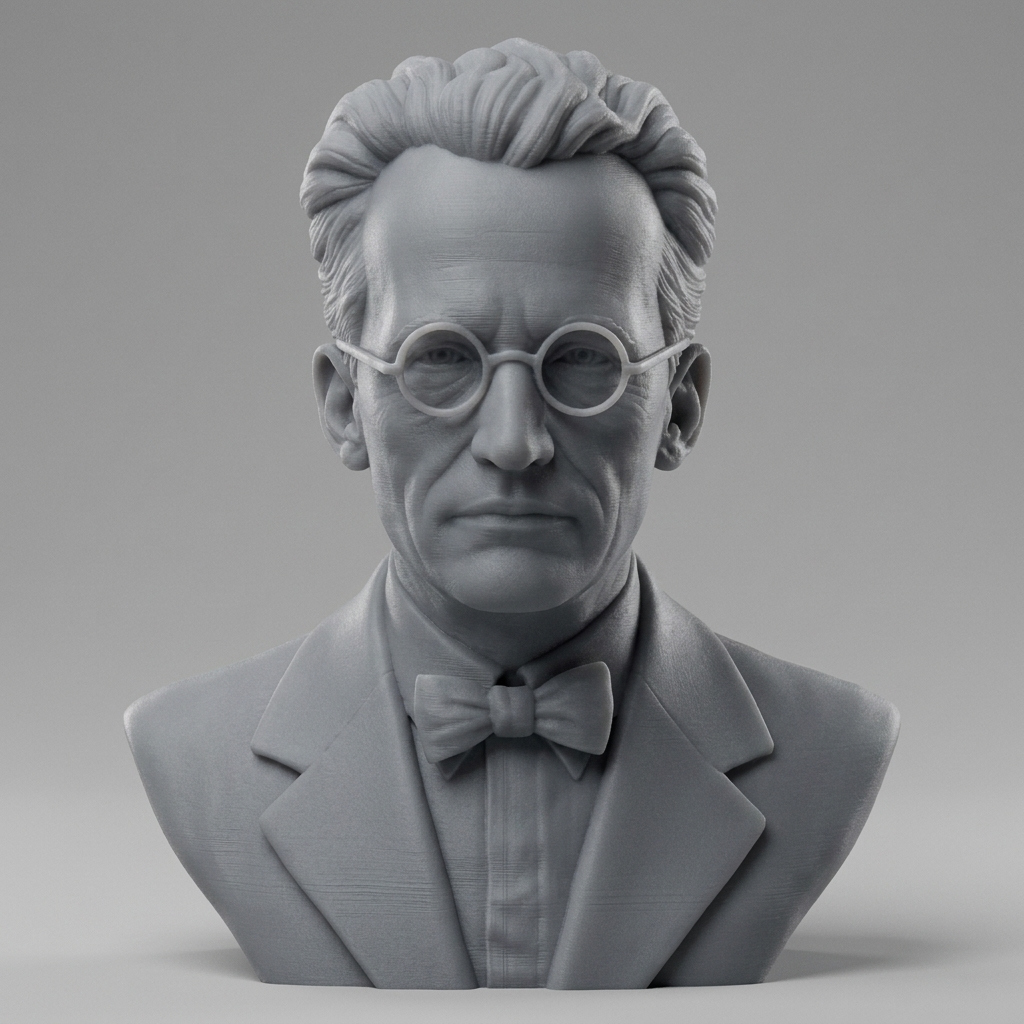 Erwin Schrödinger 3D Printable Bust 3D Model