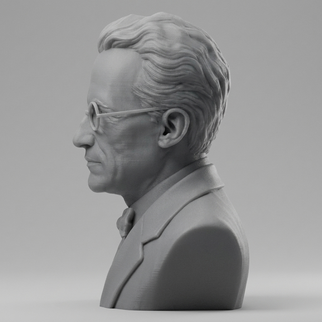 Erwin Schr&oumldinger 3D Printable Bust 3D Model