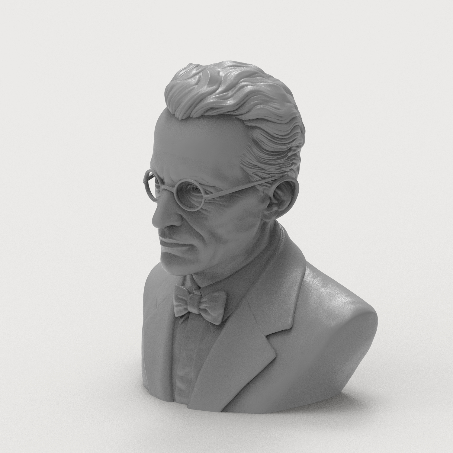 Erwin Schrödinger 3D Printable Bust 3D Model