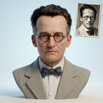 Erwin Schr&ouml;dinger 3D Printable Bust