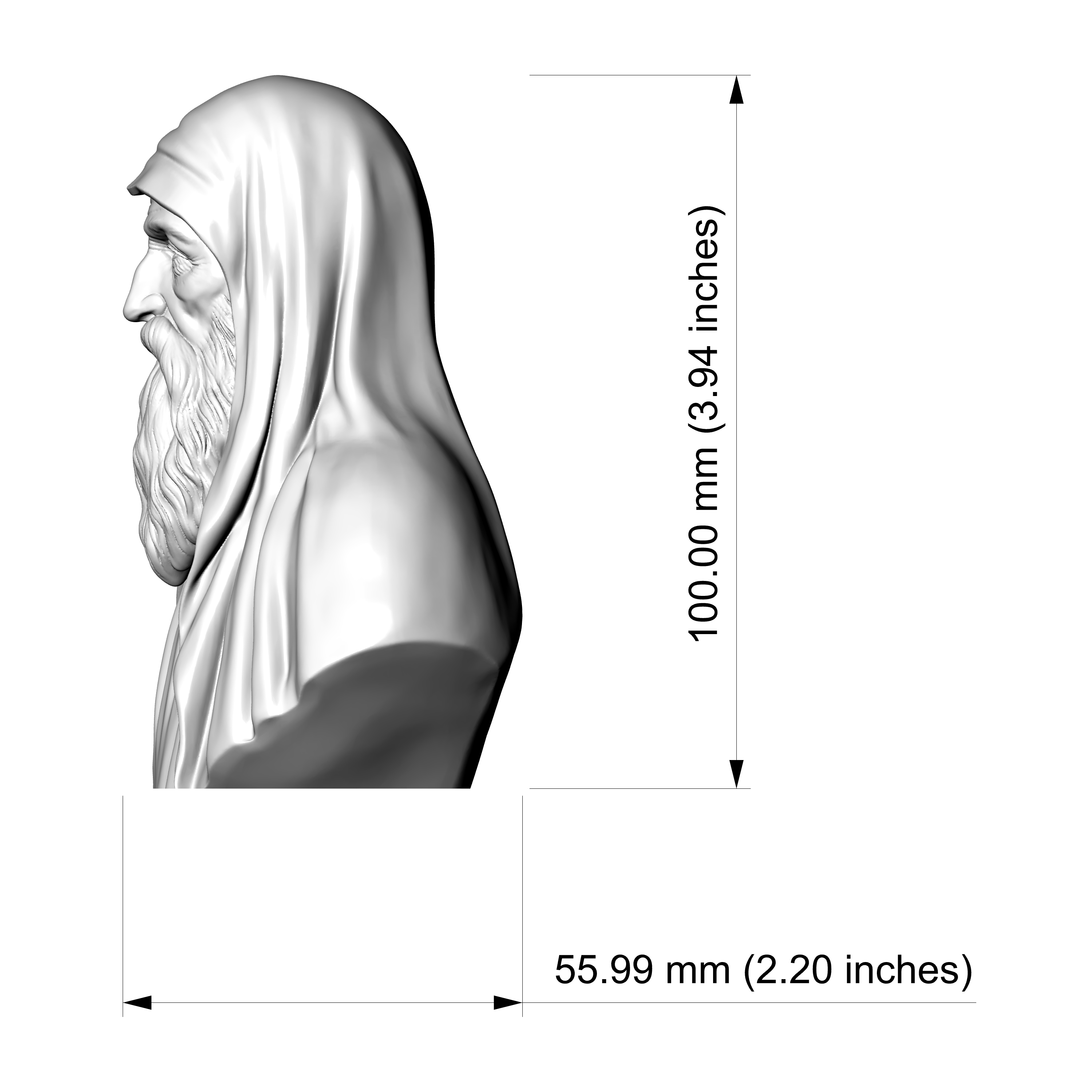 Euclid of Alexandria 3D Printable Bust 3D Model
