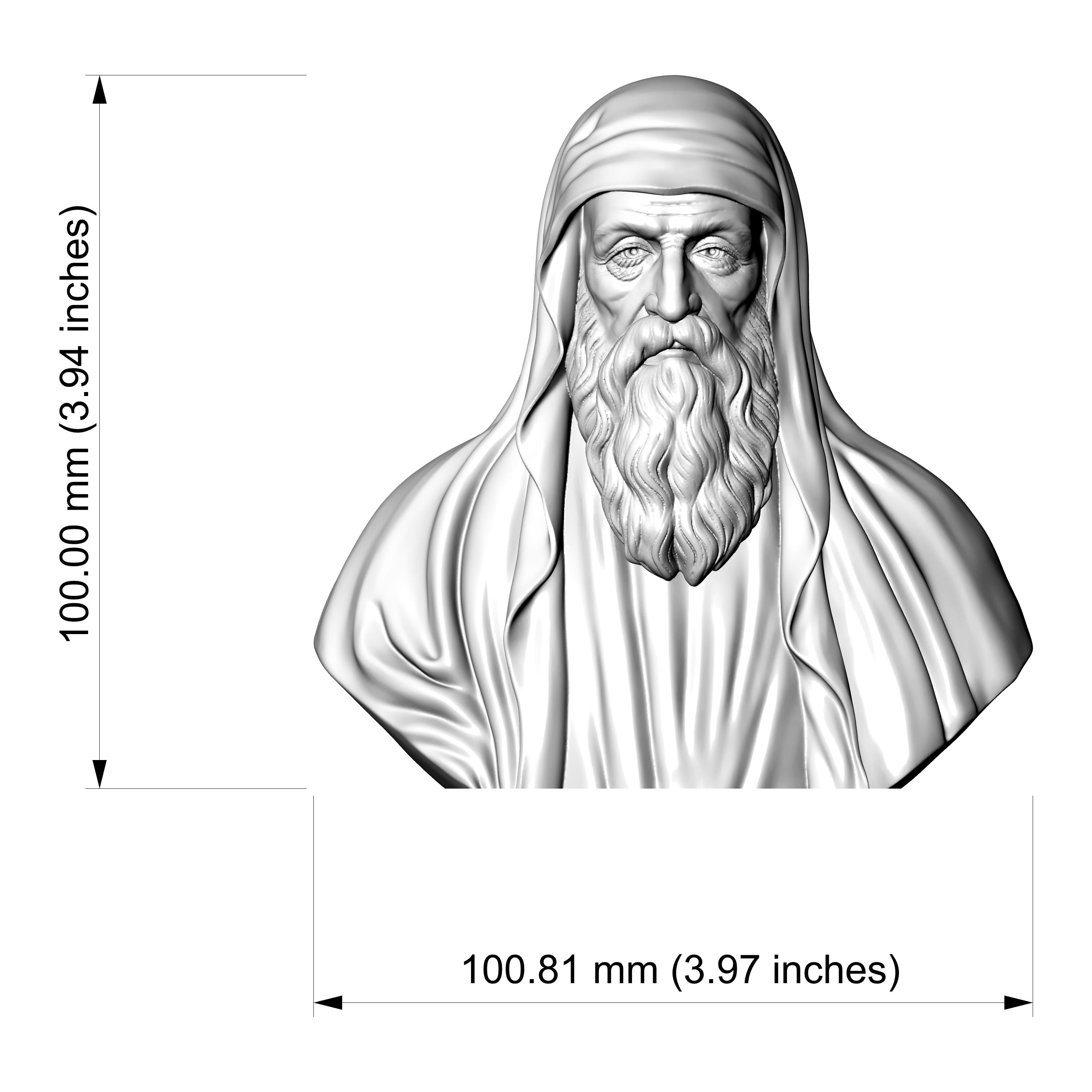 Euclid of Alexandria 3D Printable Bust 3D Model