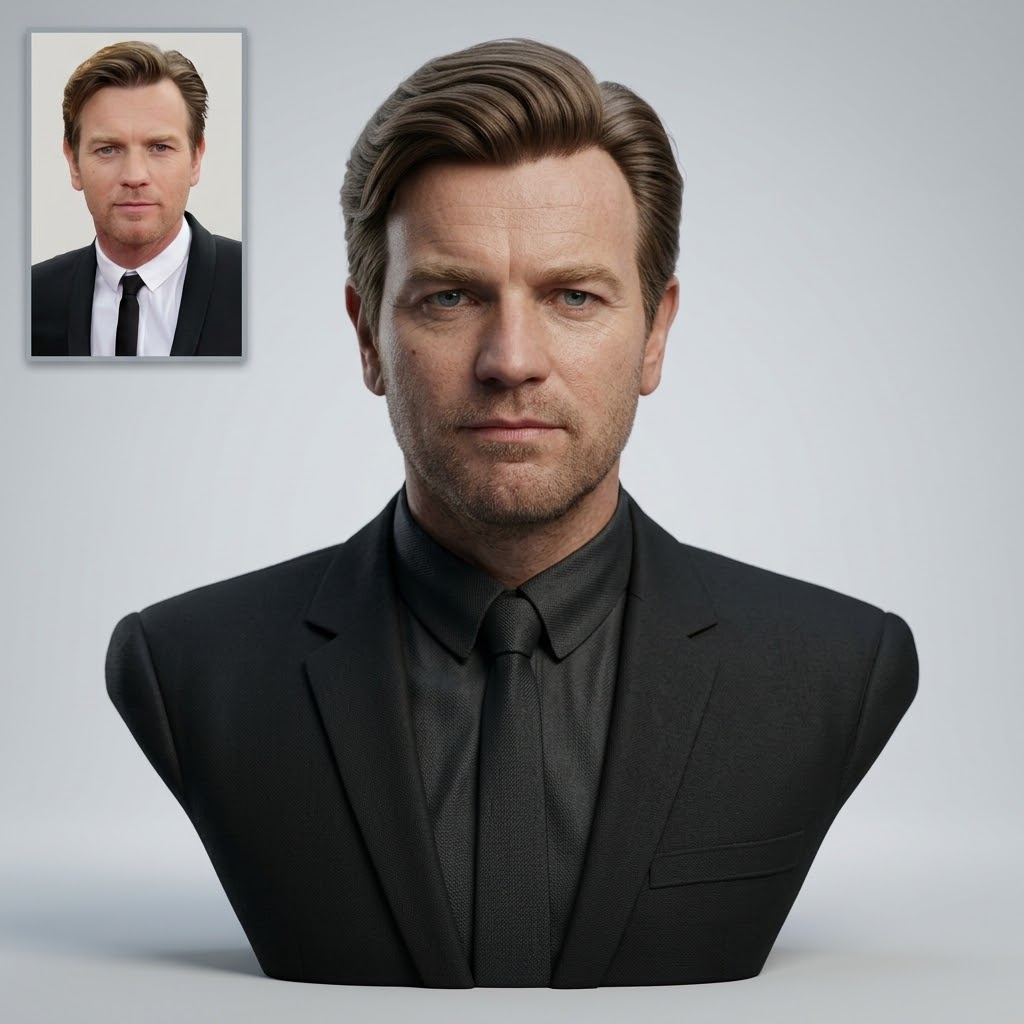 Ewan McGregor 3D Printable Bust 3D Model