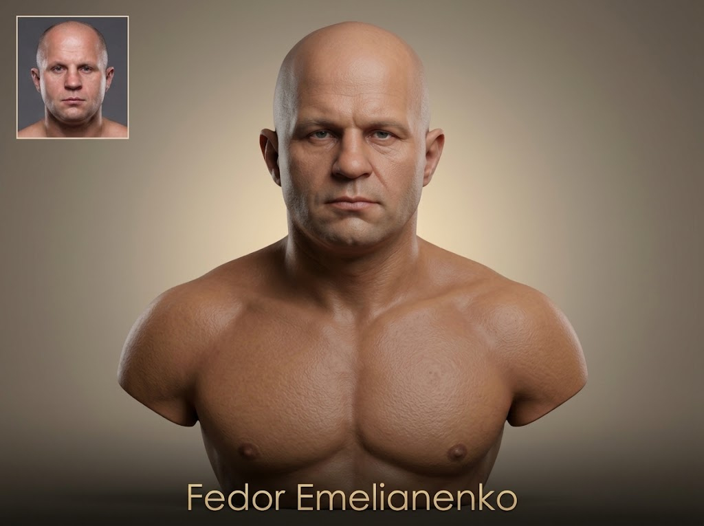 Fedor Emelianenko 3D Printable Bust 3D Model