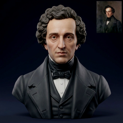 Felix Mendelssohn 3D Printable Bust