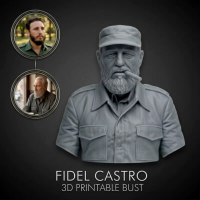 Fidel Castro 3D Printable Bust