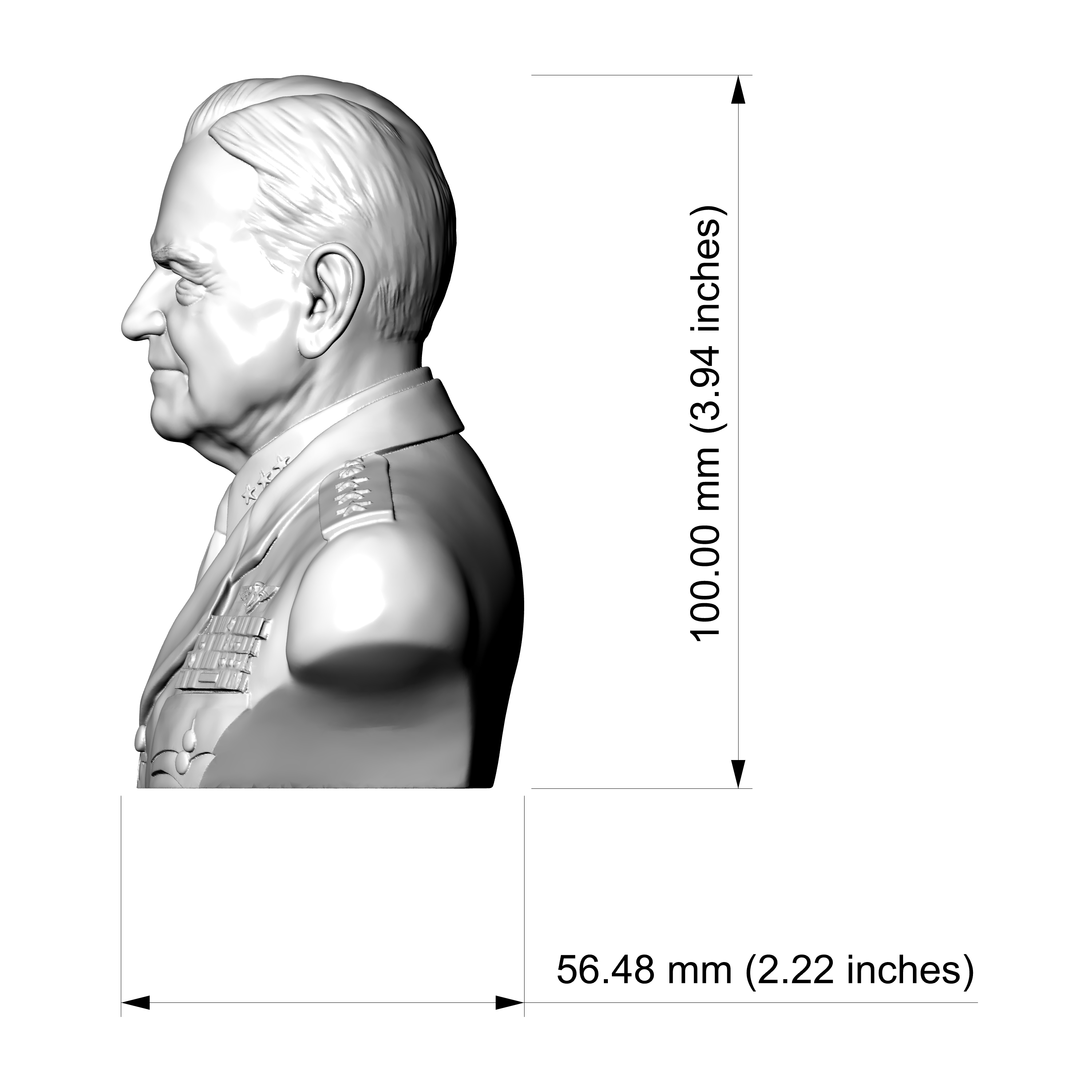 Fleet Admiral William Frederick Halsey 3D Printable Bust 3D Model