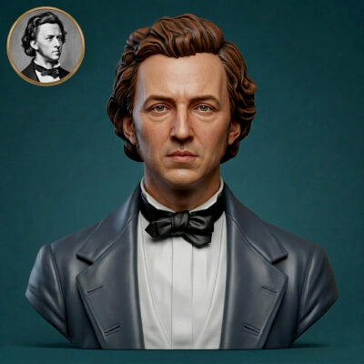 Frédéric Chopin 3D Printable Bust