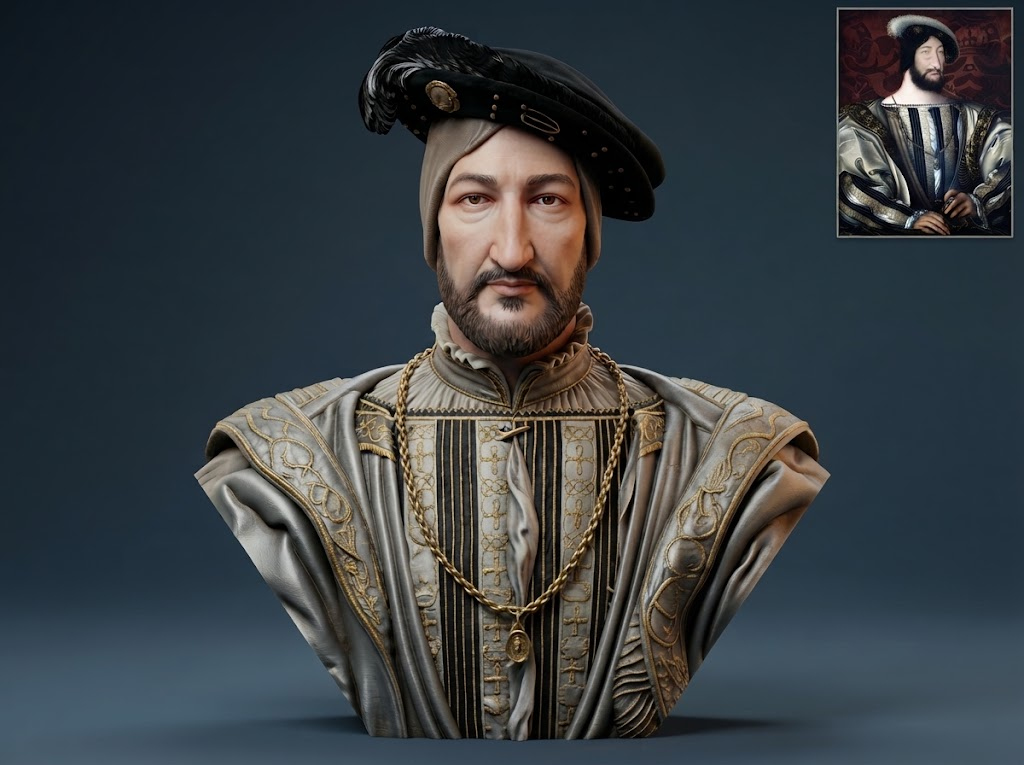 Francis I King of France Portrait Bust 3D Model