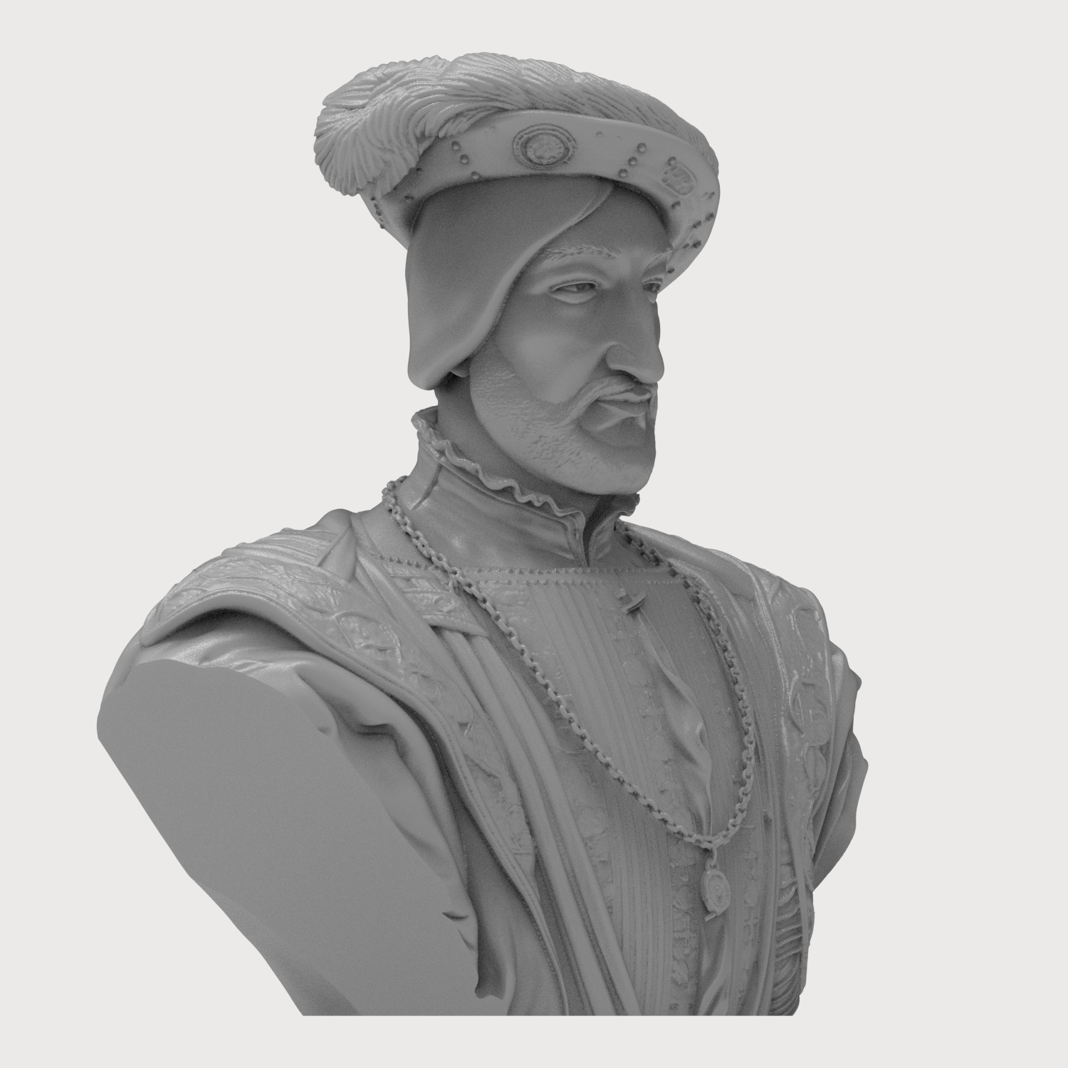 Francis I King of France Portrait Bust 3D Model