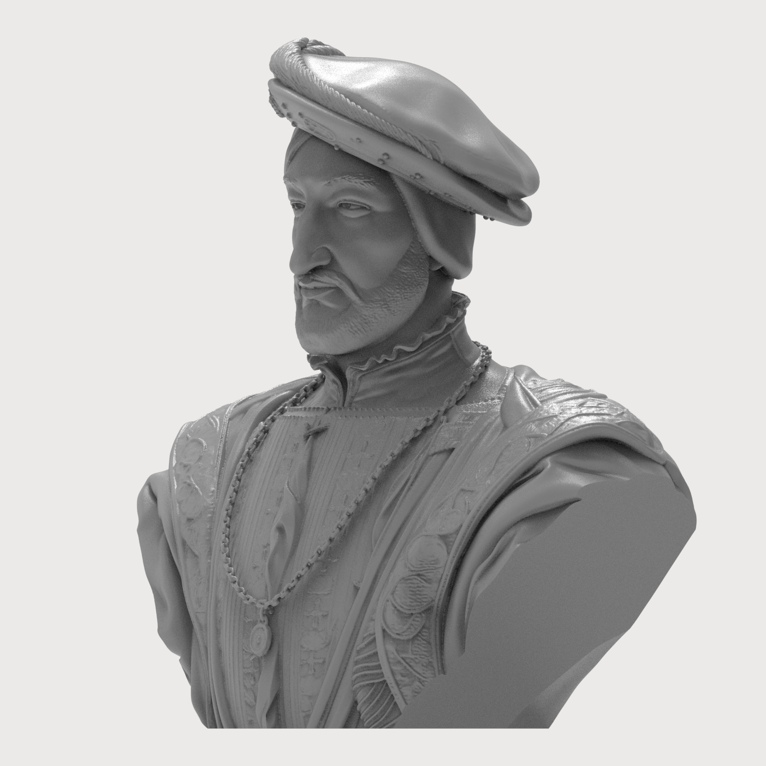 Francis I King of France Portrait Bust 3D Model