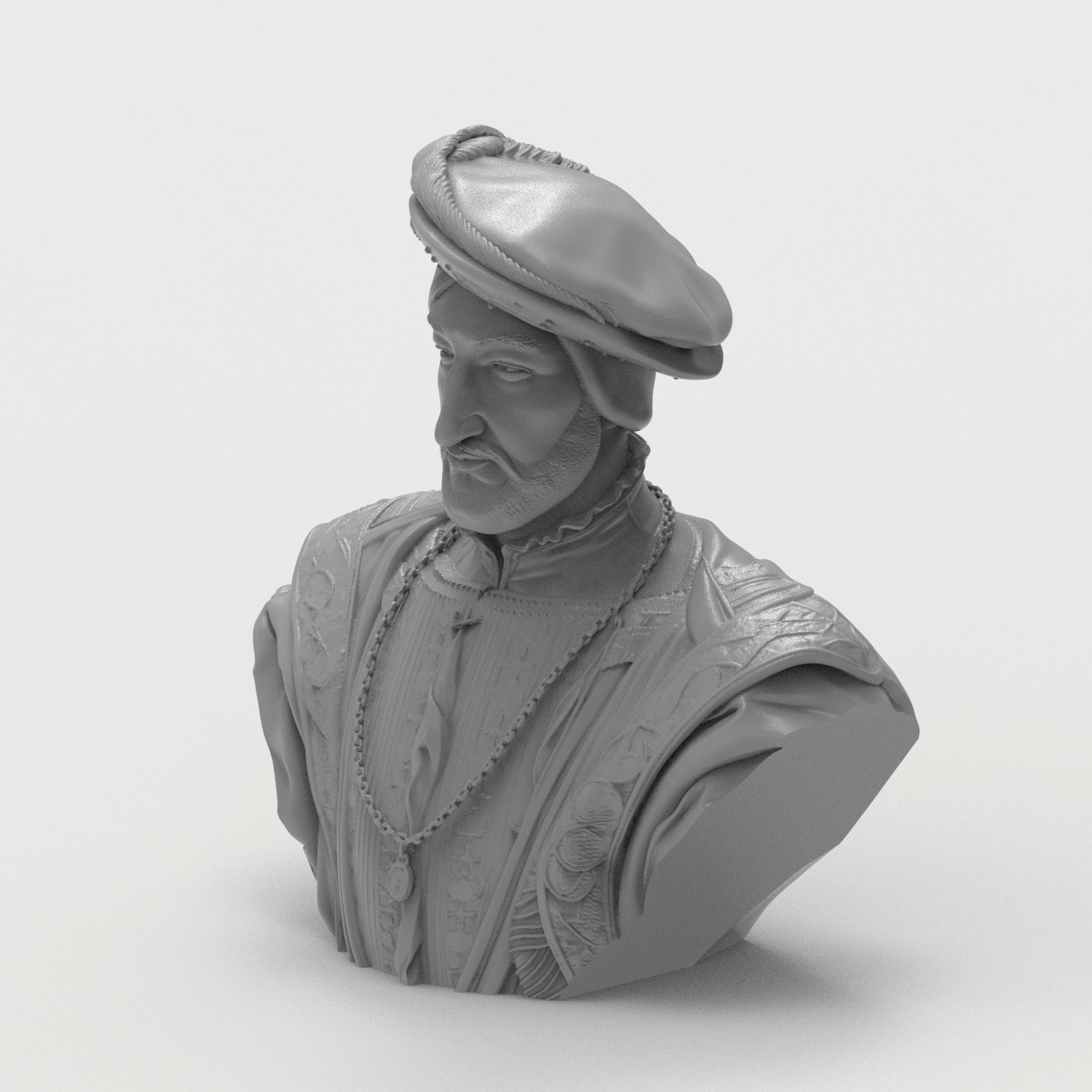 Francis I King of France Portrait Bust 3D Model