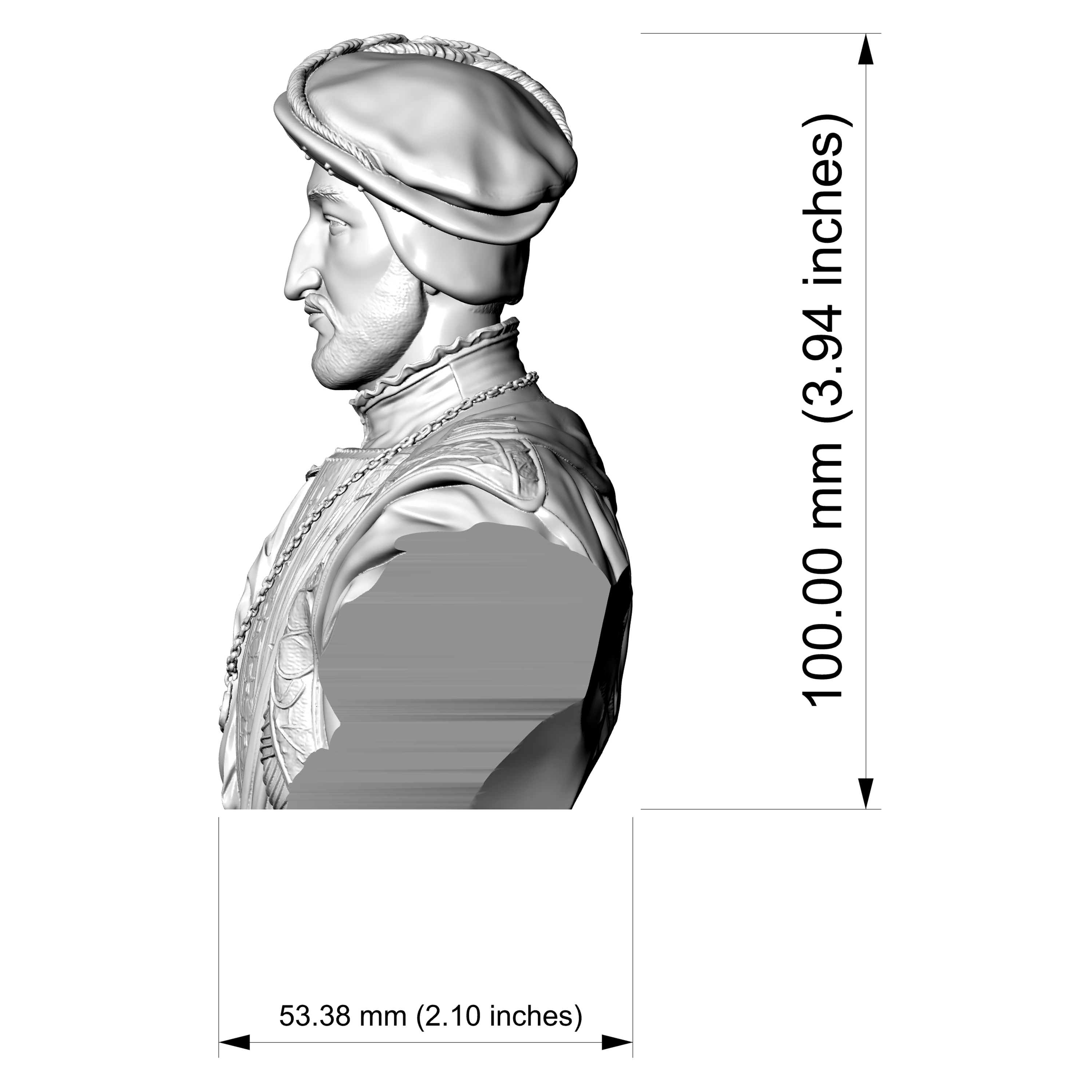 Francis I King of France Portrait Bust 3D Model
