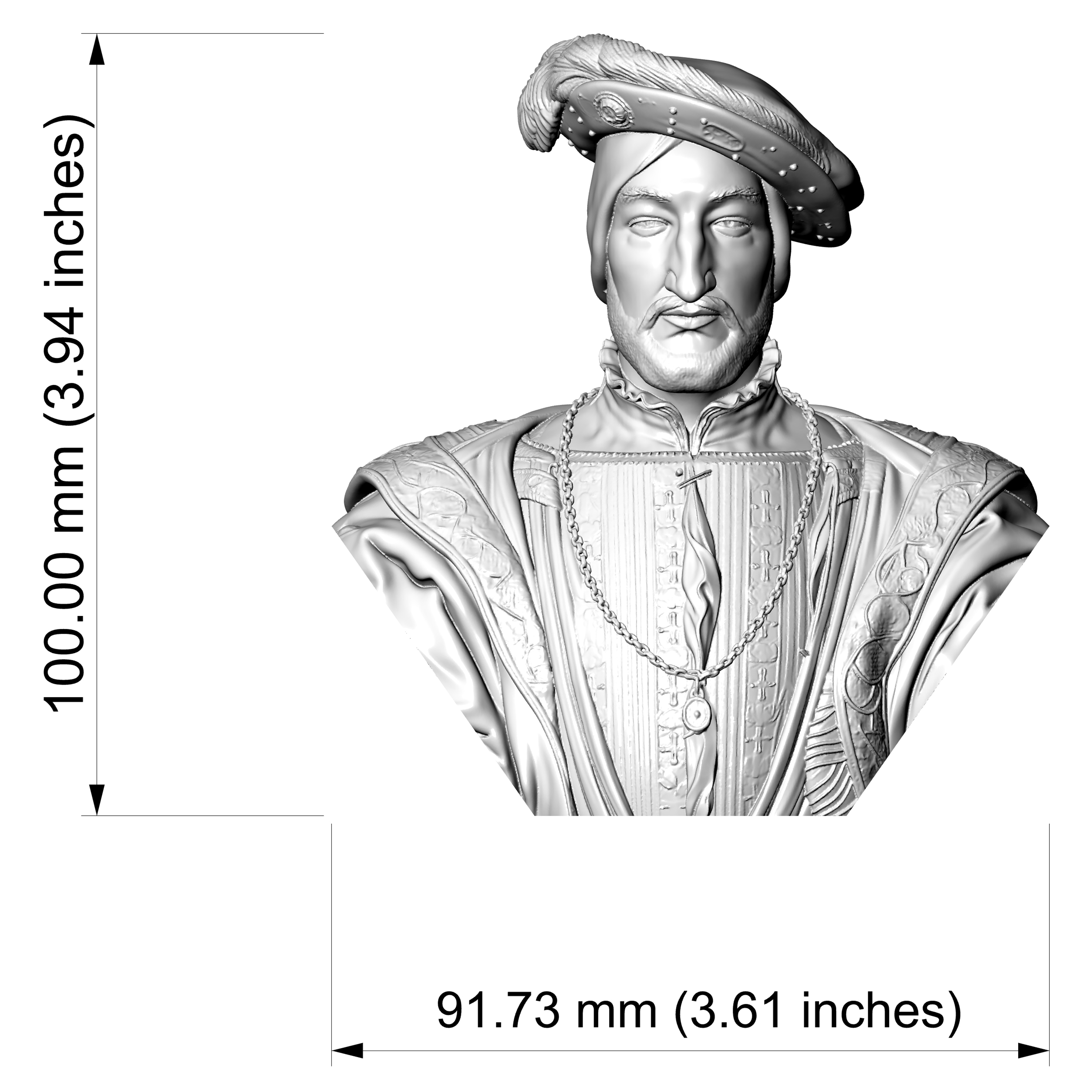 Francis I King of France Portrait Bust 3D Model