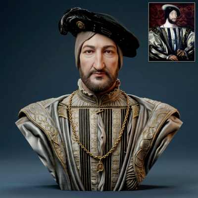 Francis I King of France Portrait Bust