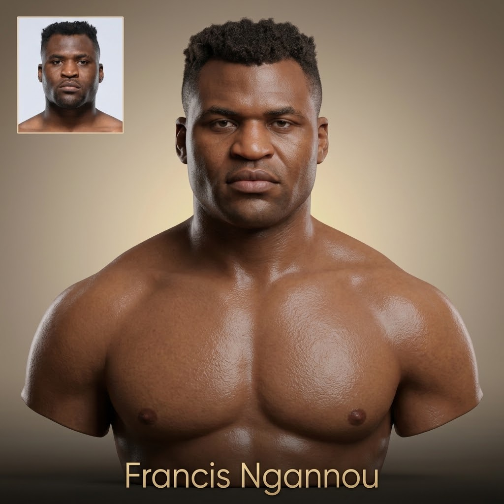 Francis Ngannou 3D Printable Bust 3D Model