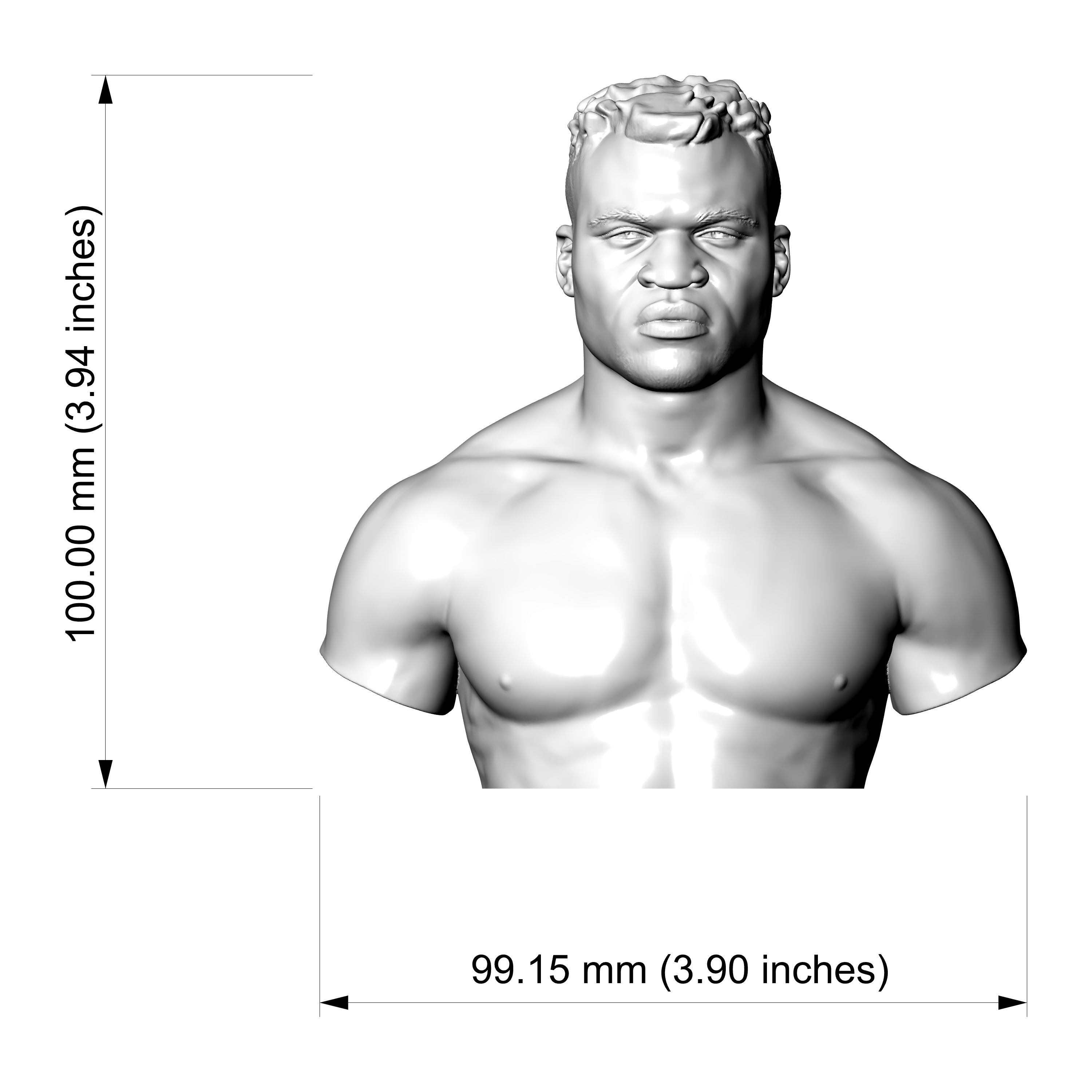 Francis Ngannou 3D Printable Bust 3D Model