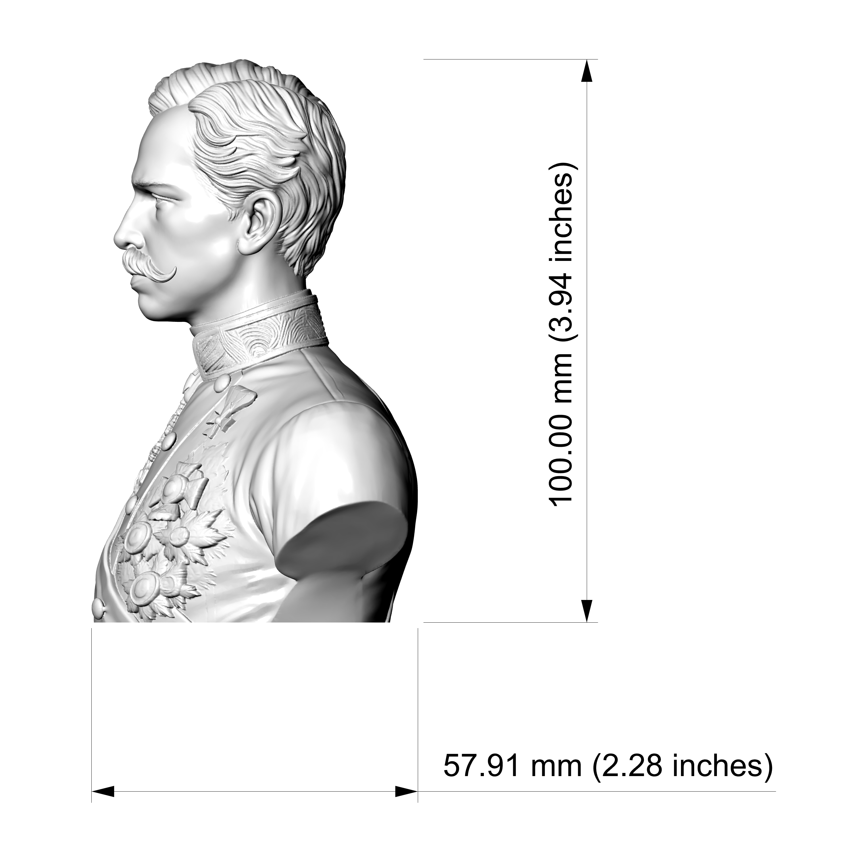 Franz Joseph I Emperor of Austria 3D Printable Bust 3D Model