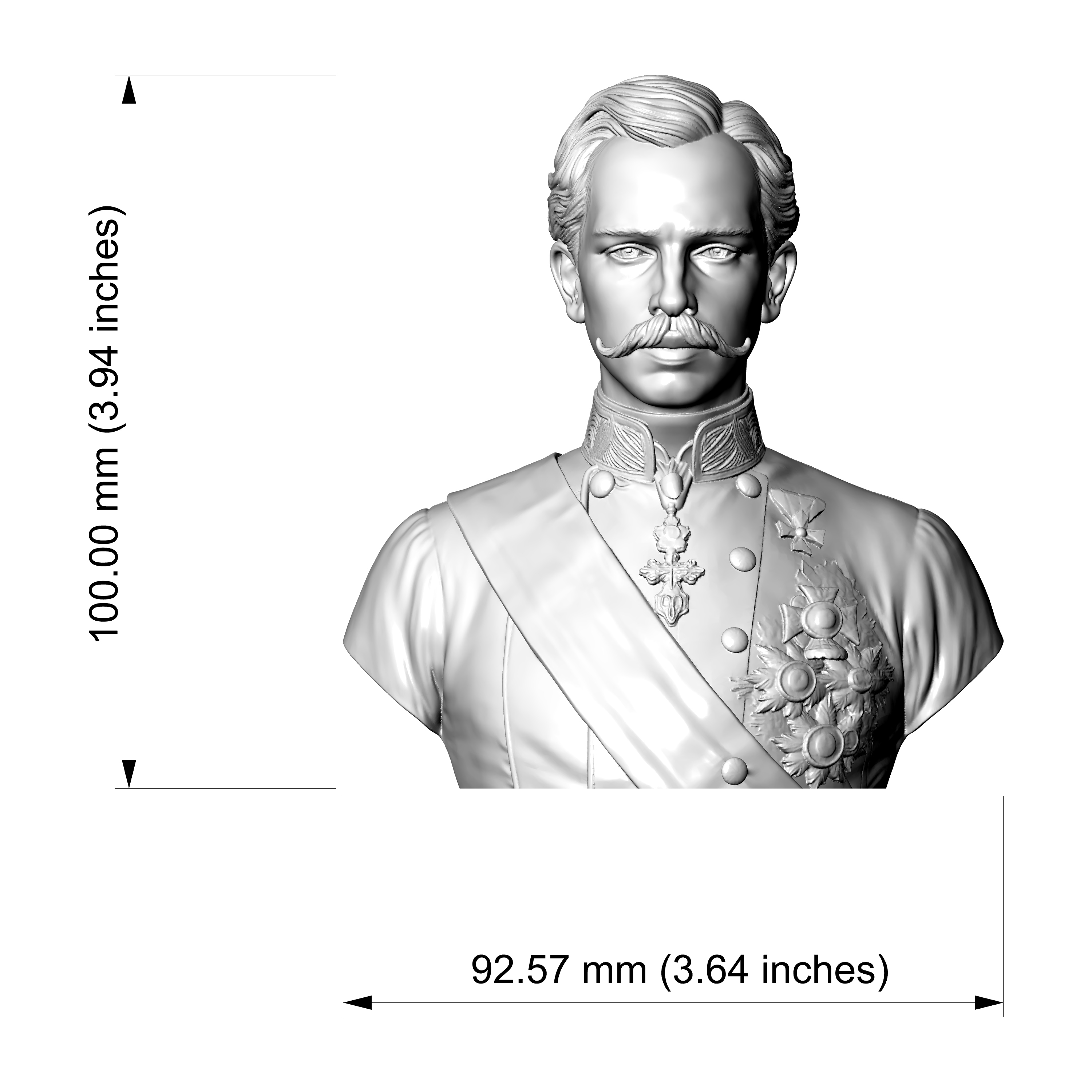 Franz Joseph I Emperor of Austria 3D Printable Bust 3D Model