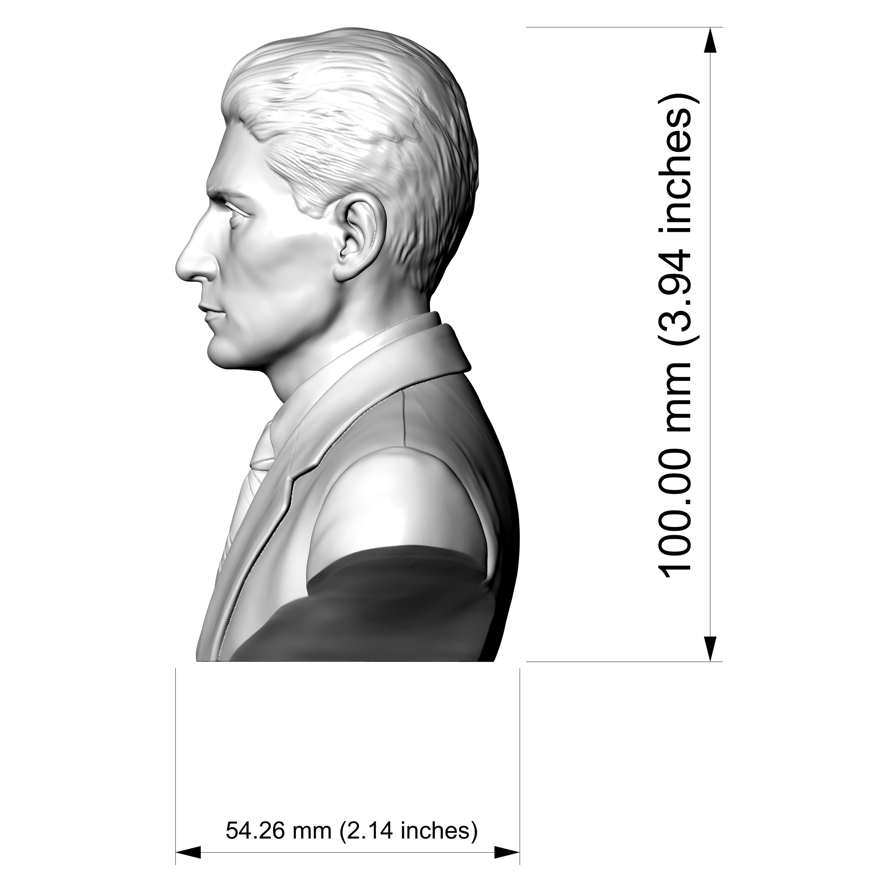 Franz Kafka 3D Printable Bust 3D Model