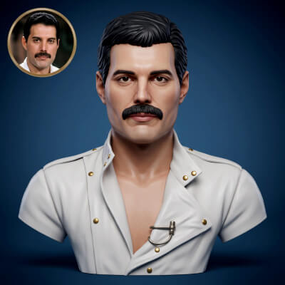 Freddie Mercury 3D Printable Bust