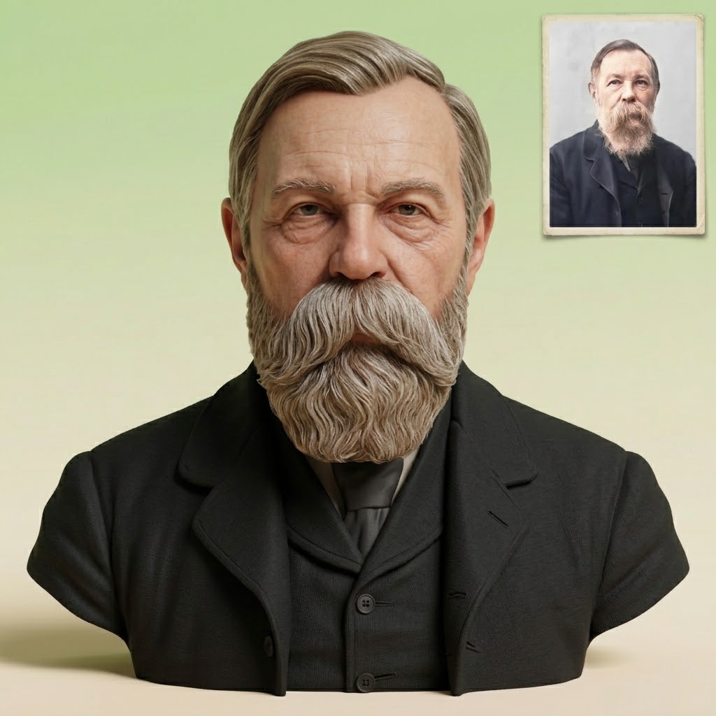 Friedrich Engels 3D Printable Bust 3D Model