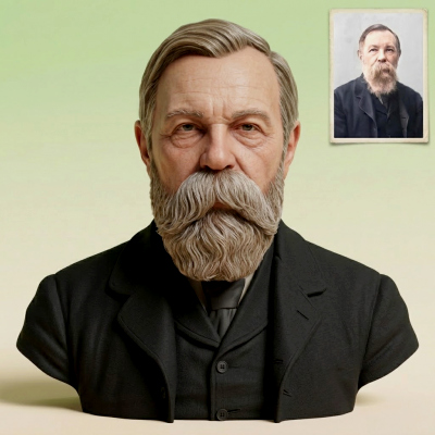 Friedrich Engels 3D Printable Bust