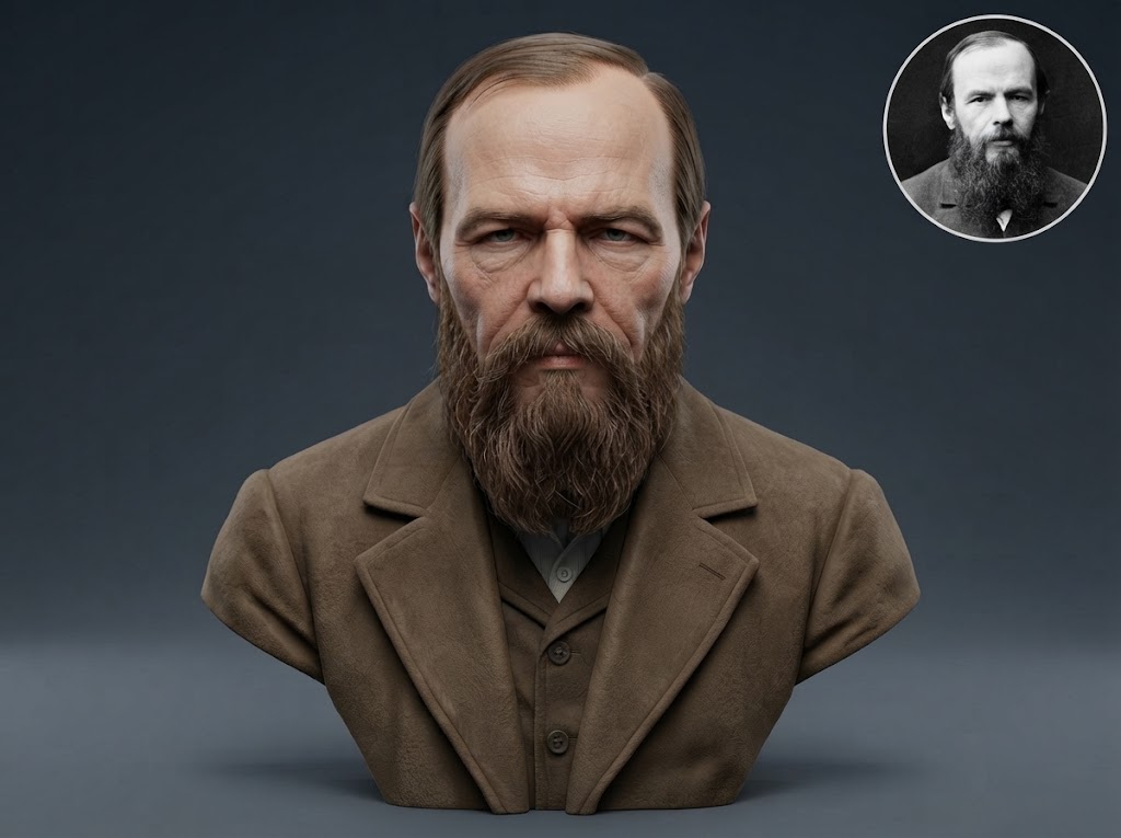 Fyodor Dostoevsky 3D Printable Bust 3D Model