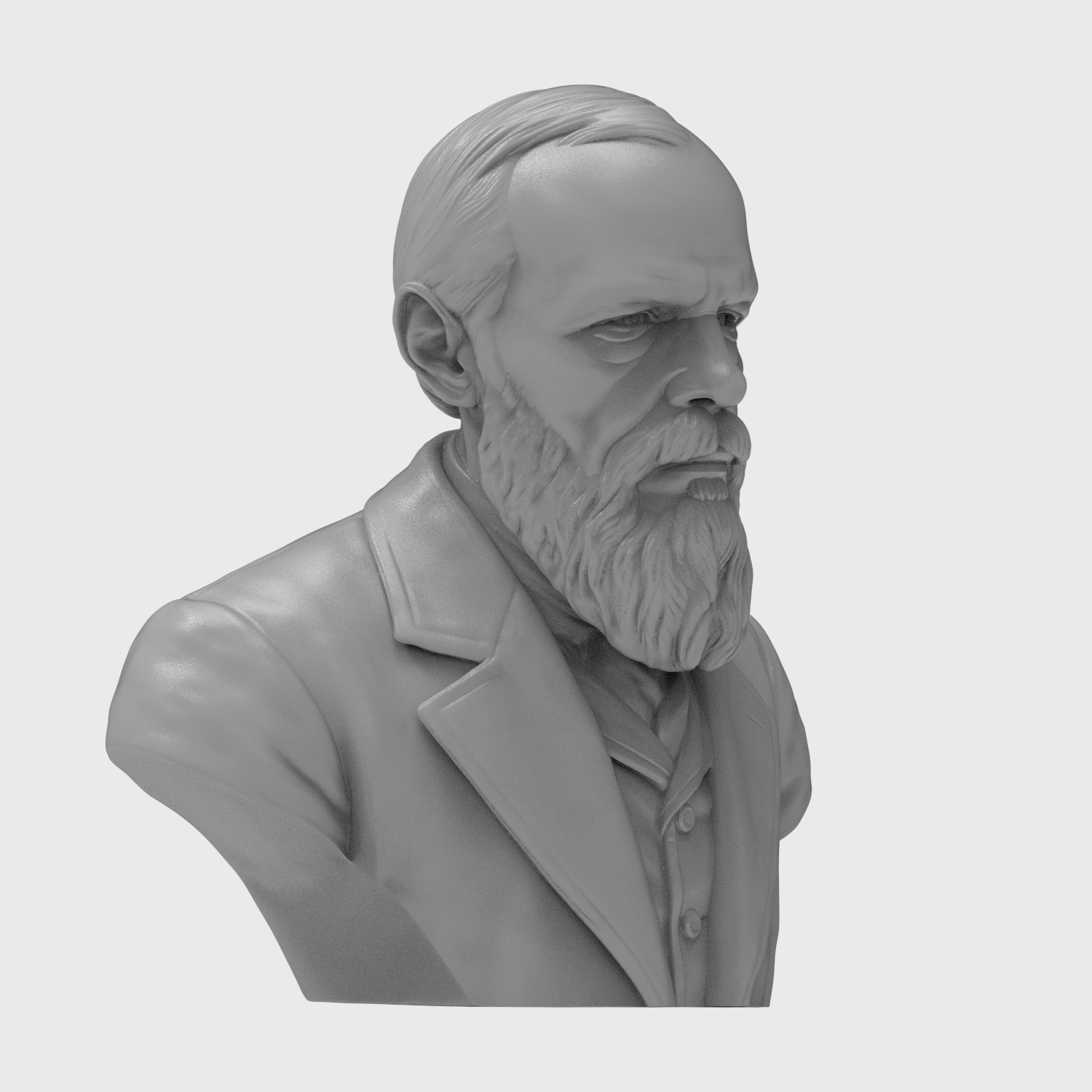 Fyodor Dostoevsky 3D Printable Bust 3D Model