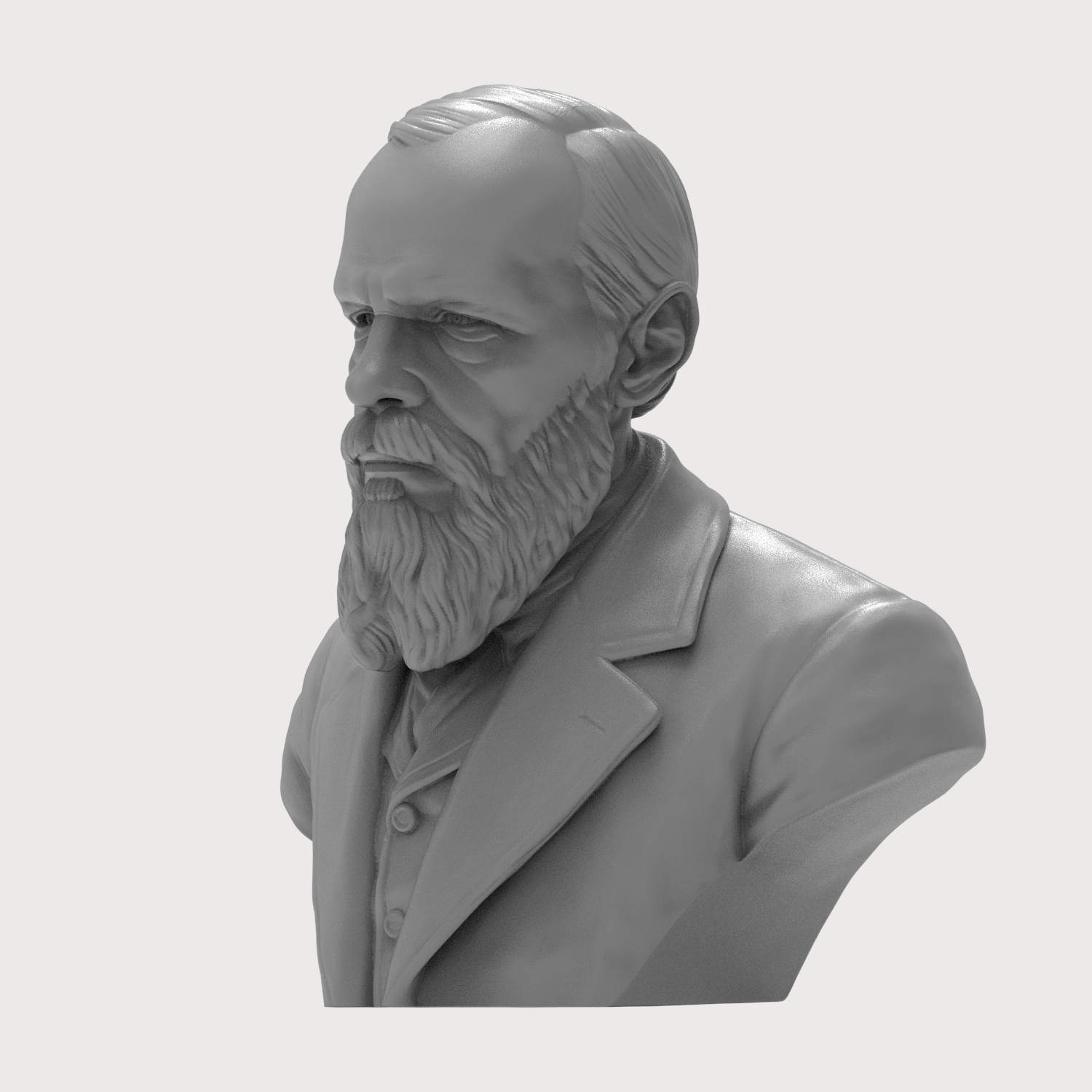 Fyodor Dostoevsky 3D Printable Bust 3D Model