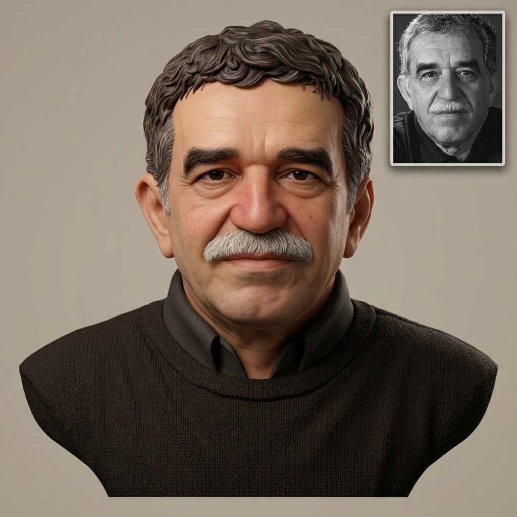 Gabriel García Márquez 3D Printable Bust 3D Model