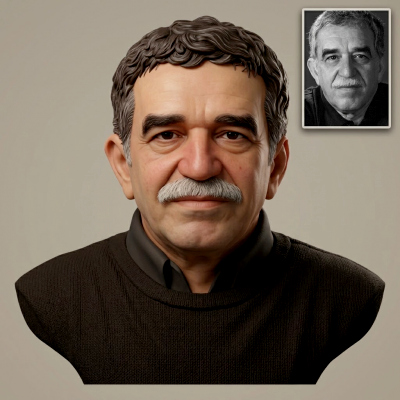 Gabriel Garc&iacute;a M&aacute;rquez 3D Printable Bust