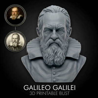 Galileo Galilei 3D Printable Bust