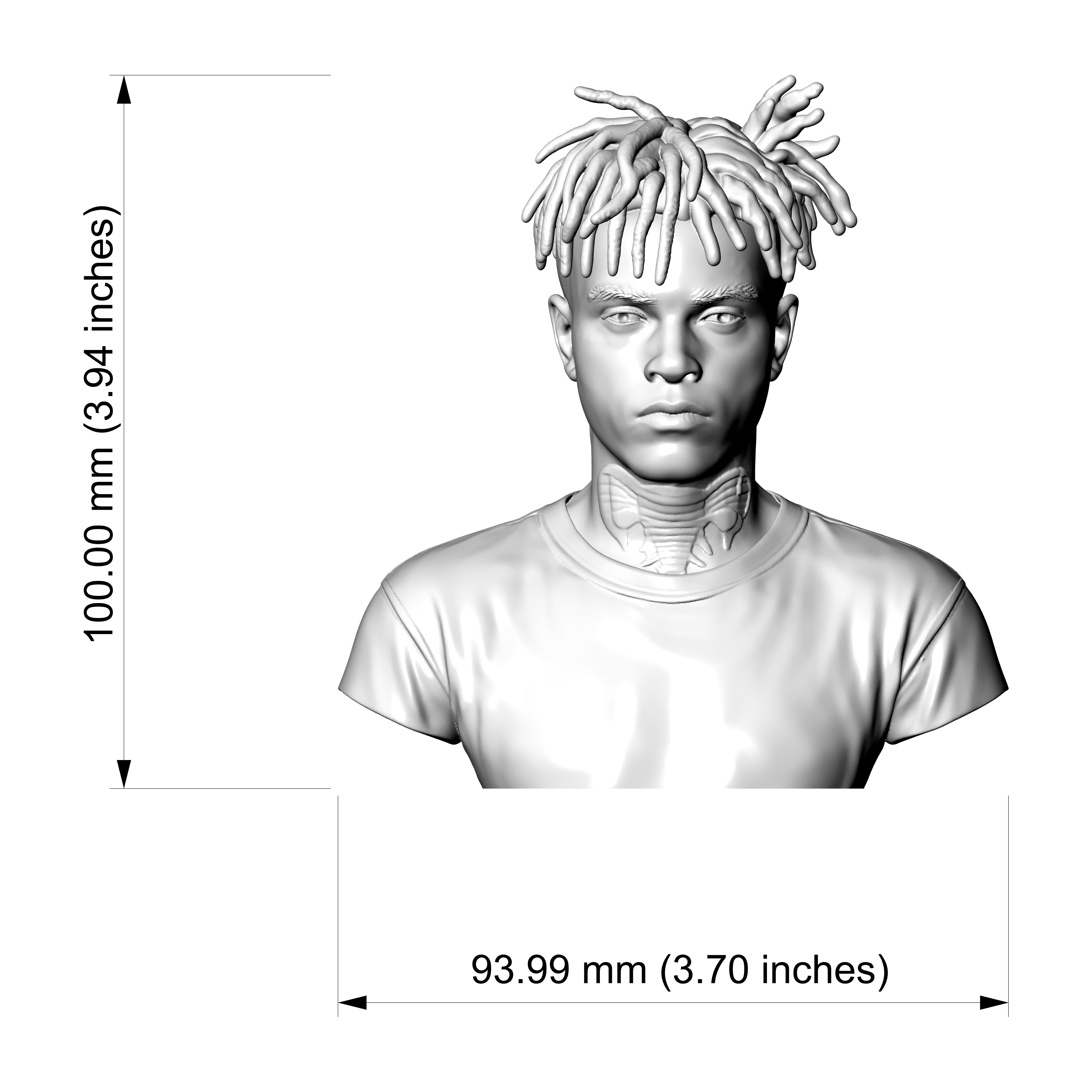 XXXTentacion 3D Printable Bust 3D Model