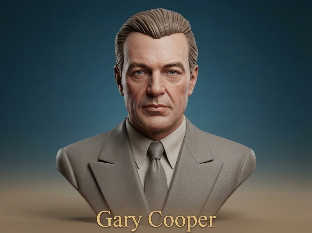 Gary Cooper Bust 3D Printable 3D Model