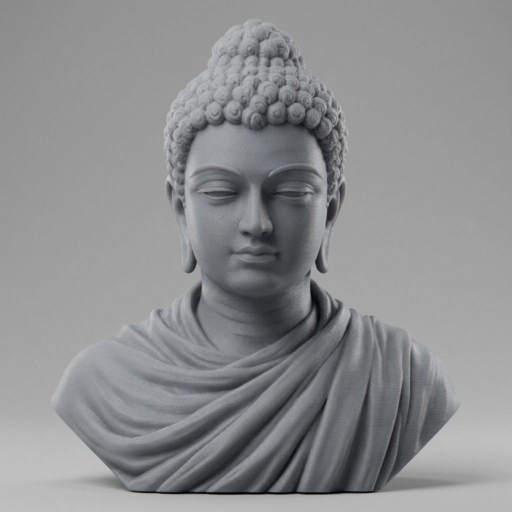 Gautama Buddha Enlightened One 3D Printable Bust 3D Model