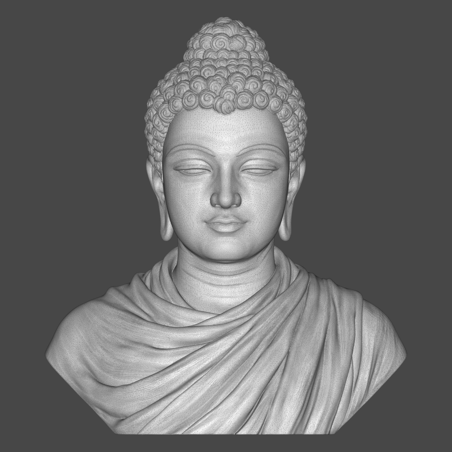 Gautama Buddha Enlightened One 3D Printable Bust 3D Model