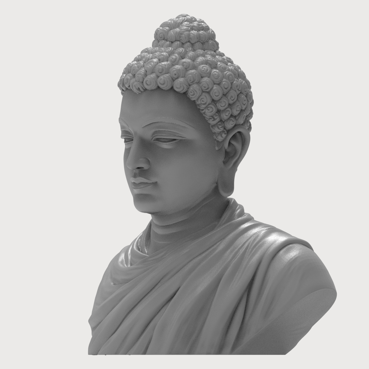 Gautama Buddha Enlightened One 3D Printable Bust 3D Model