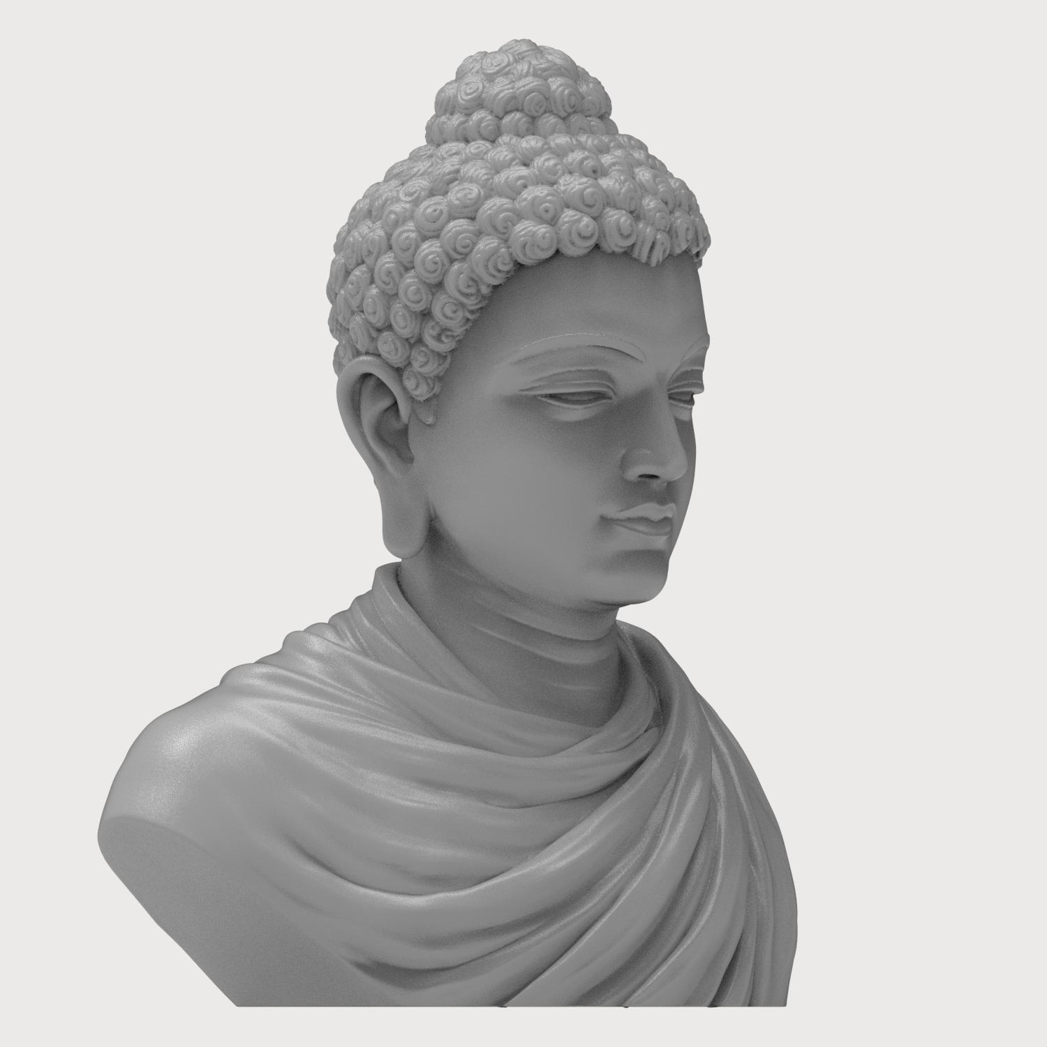 Gautama Buddha Enlightened One 3D Printable Bust 3D Model