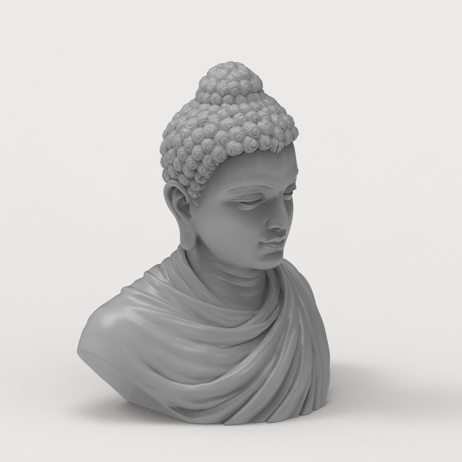 Gautama Buddha Enlightened One 3D Printable Bust 3D Model