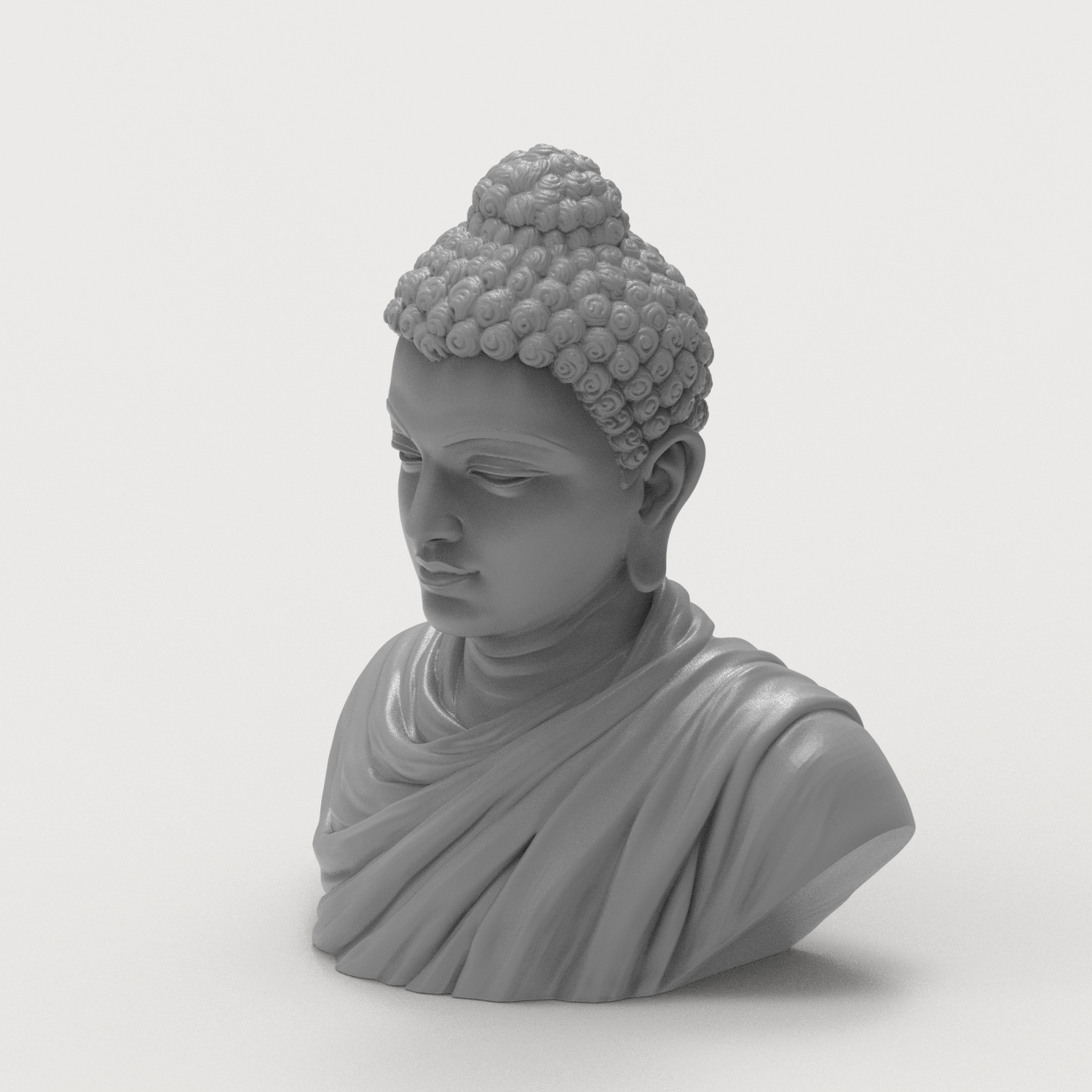 Gautama Buddha Enlightened One 3D Printable Bust 3D Model