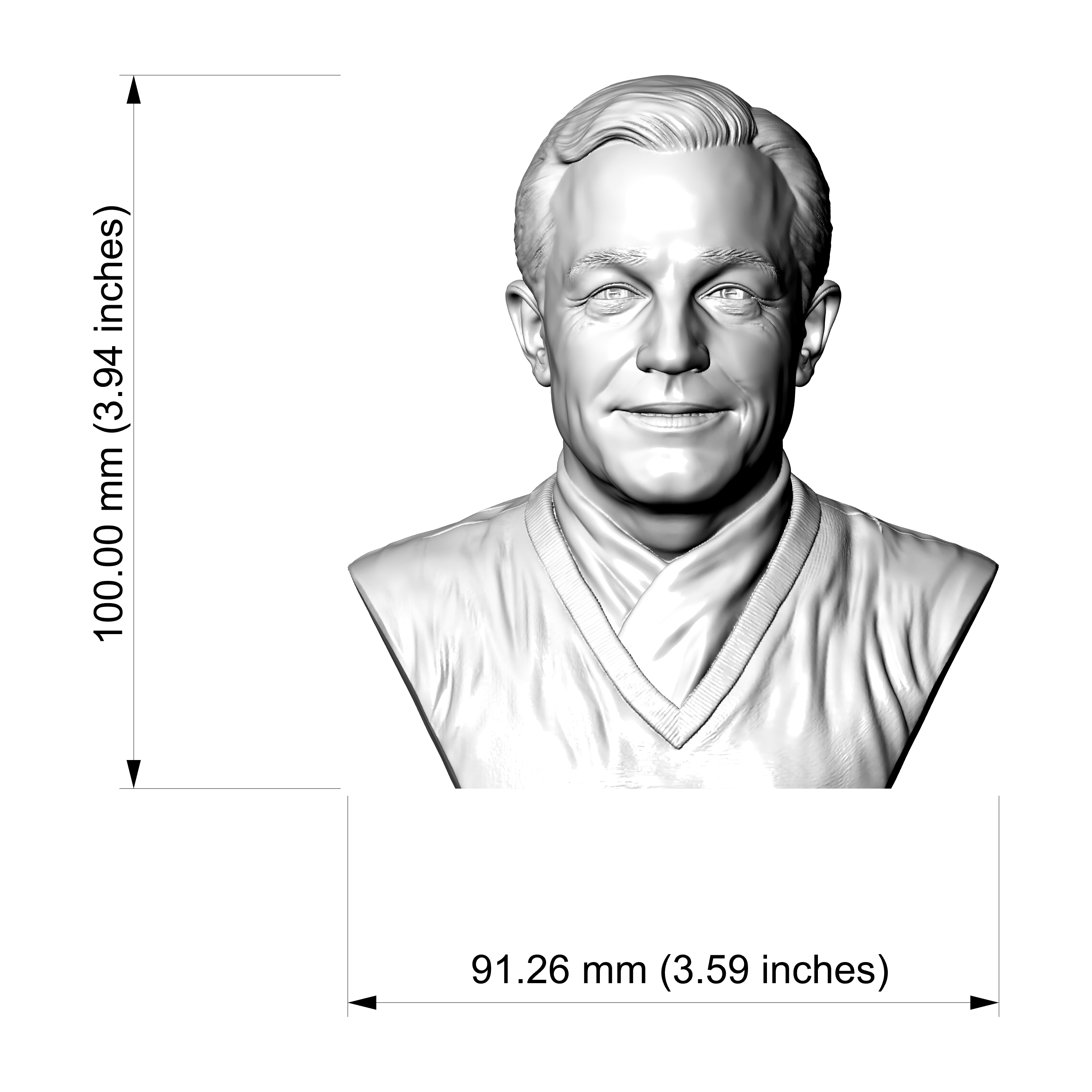 Gene Kelly 3D Printable Bust 3D Model