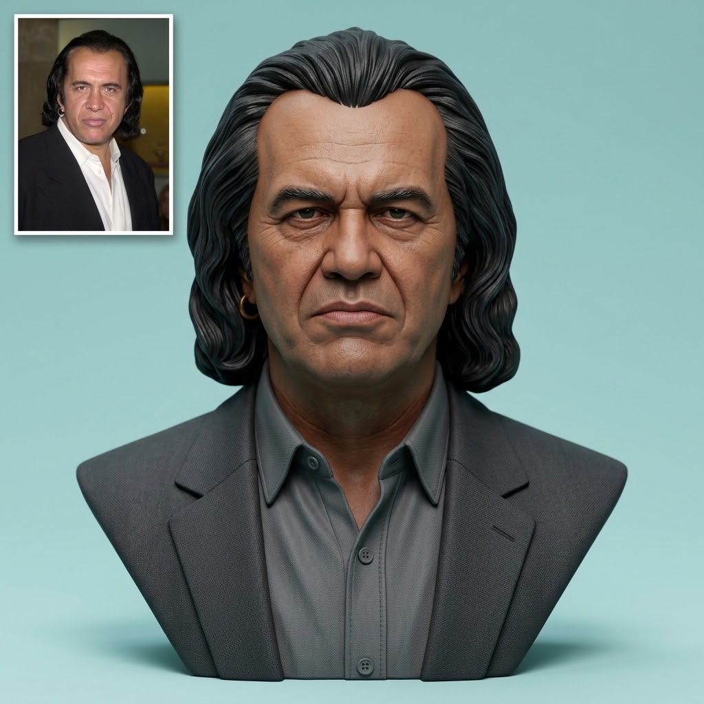 Gene Simmons 3D Printable Bust 3D Model