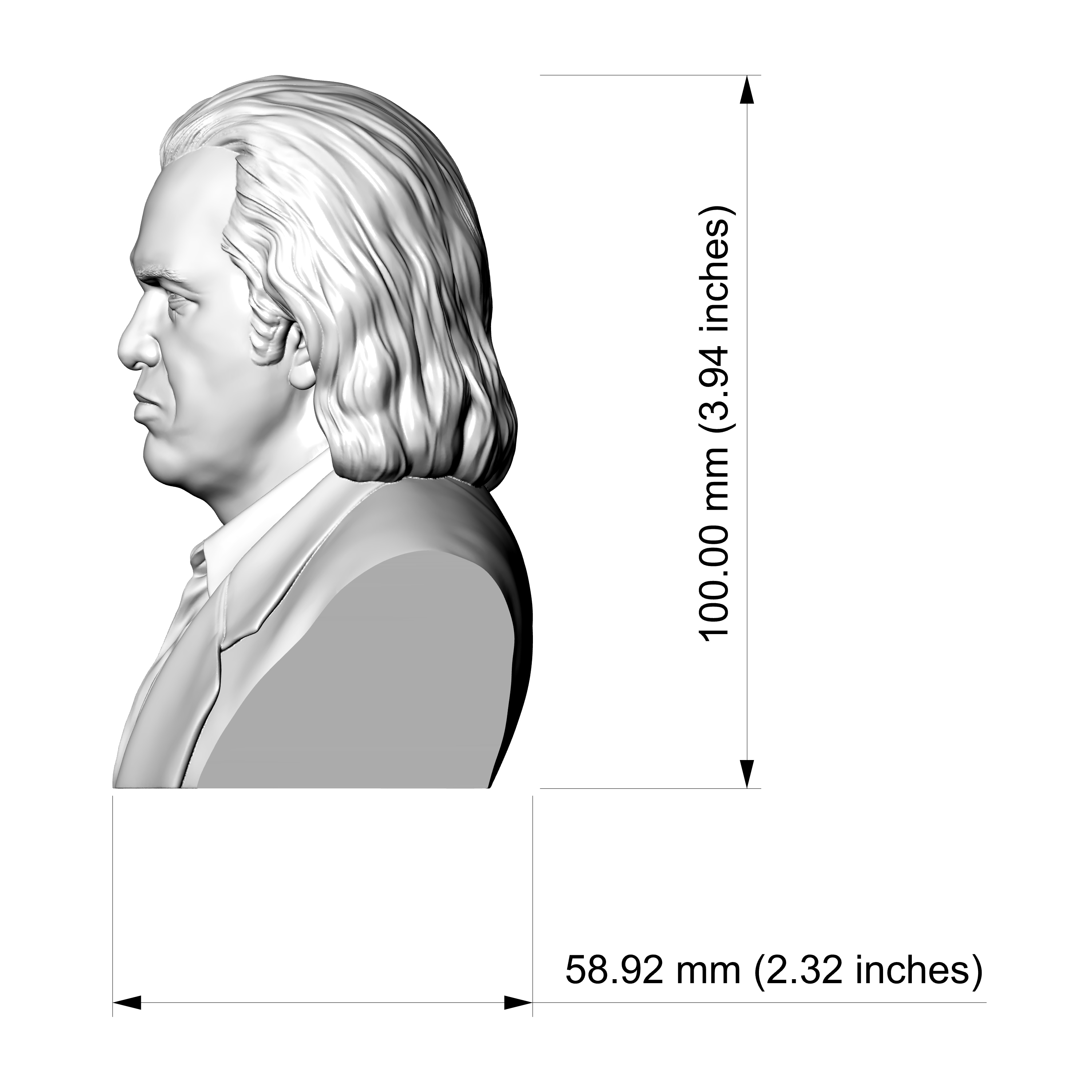 Gene Simmons 3D Printable Bust 3D Model