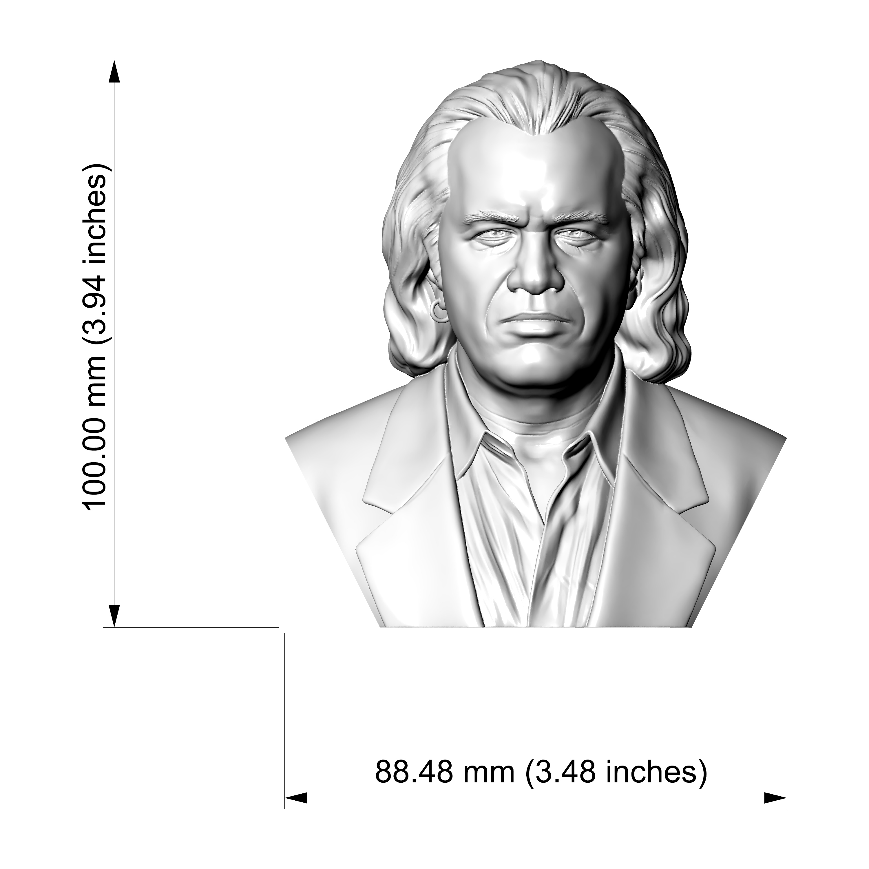 Gene Simmons 3D Printable Bust 3D Model