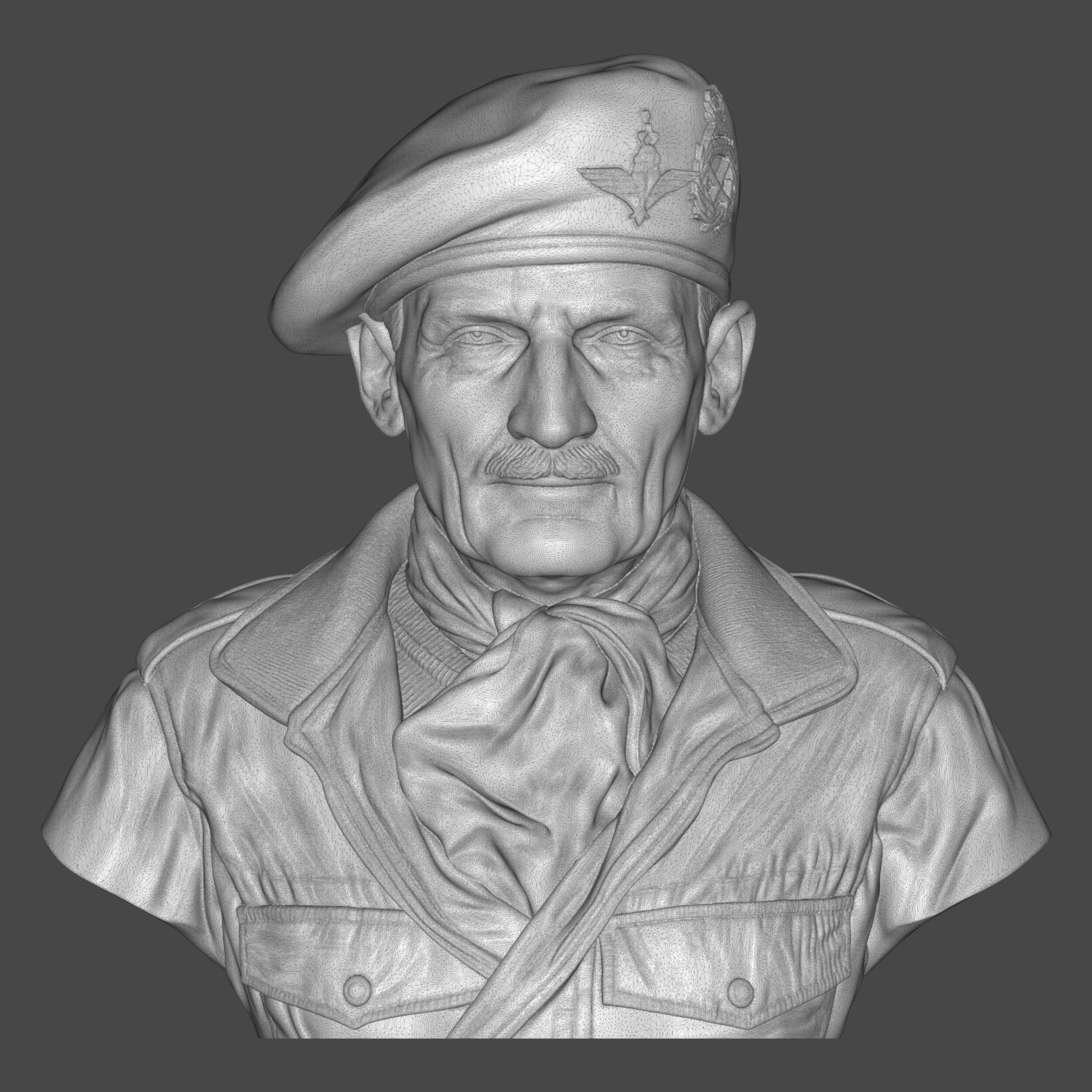 General Bernard Montgomery 3D Printable Bust 3D Model