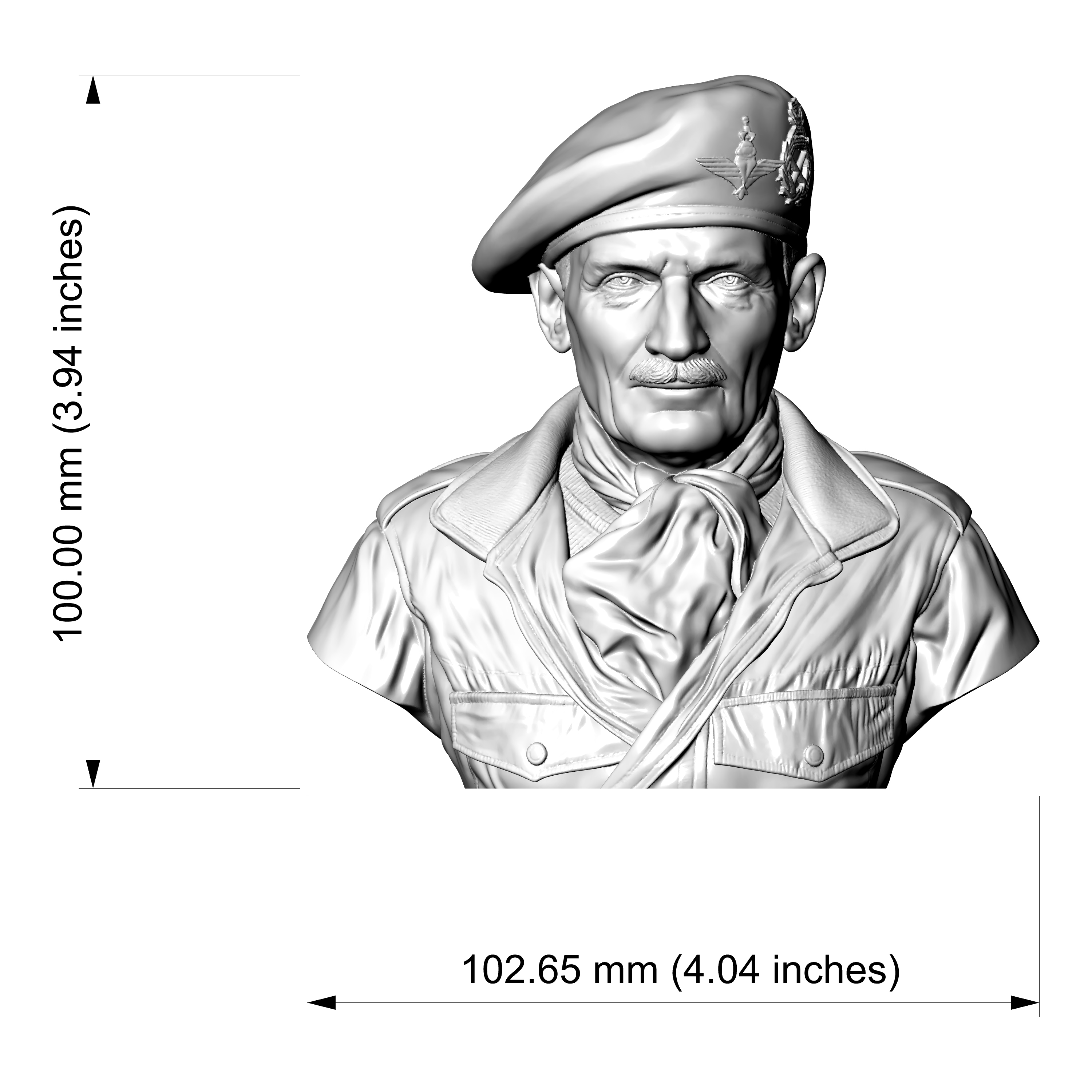 General Bernard Montgomery 3D Printable Bust 3D Model