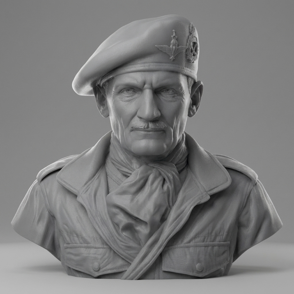 General Bernard Montgomery 3D Printable Bust 3D Model