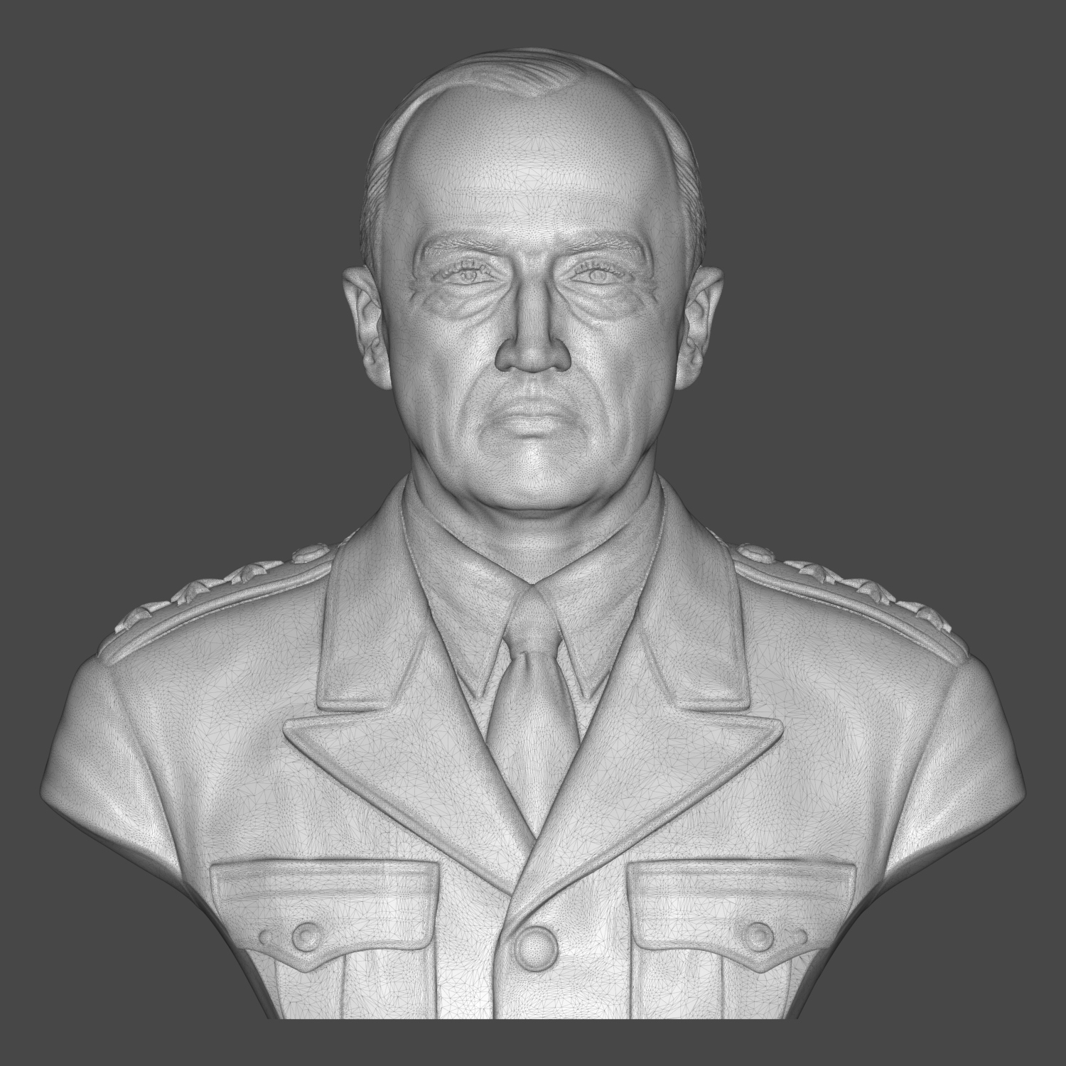 General George Patton 3D Printable Bust 3D Model