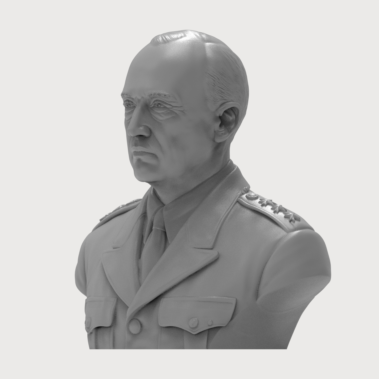 General George Patton 3D Printable Bust 3D Model